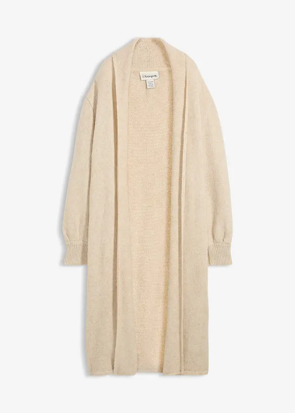 Lang gebreid vest in harige look, bonprix