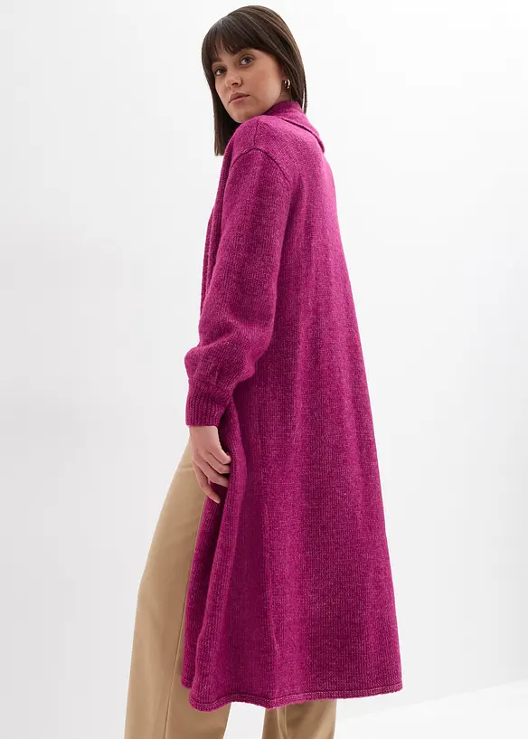 Lang gebreid vest in harige look, bonprix