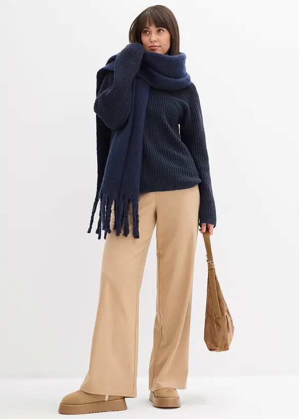 Geribde oversized trui, bonprix