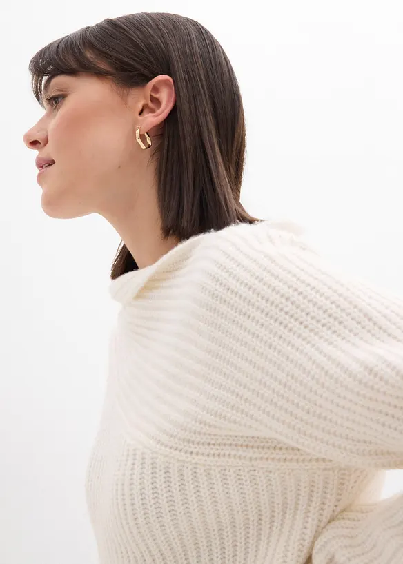 Geribde oversized trui, bonprix