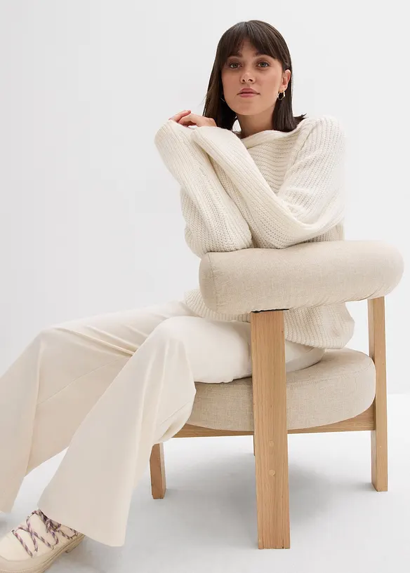 Geribde oversized trui, bonprix