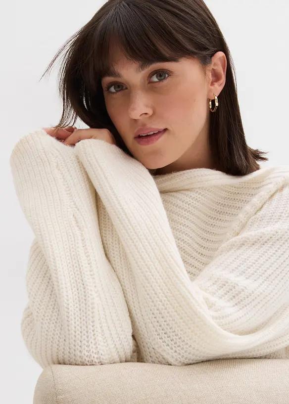 Geribde oversized trui, bonprix