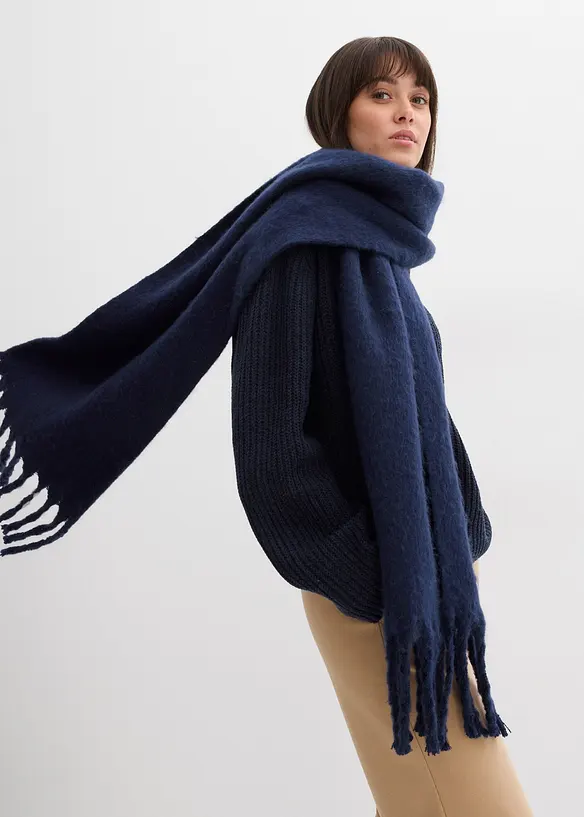 Geribde oversized trui, bonprix