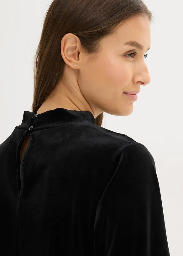 Shirt van fluweel met kant, bonprix