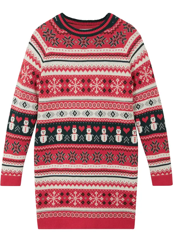 Meisjes gebreide jurk met wintermotieven, bonprix
