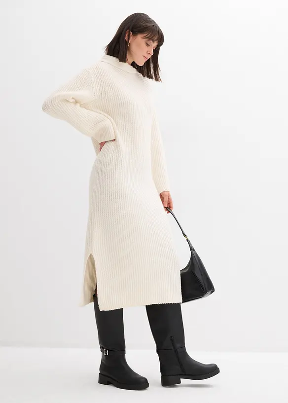 Geribde, gebreide jurk, bonprix