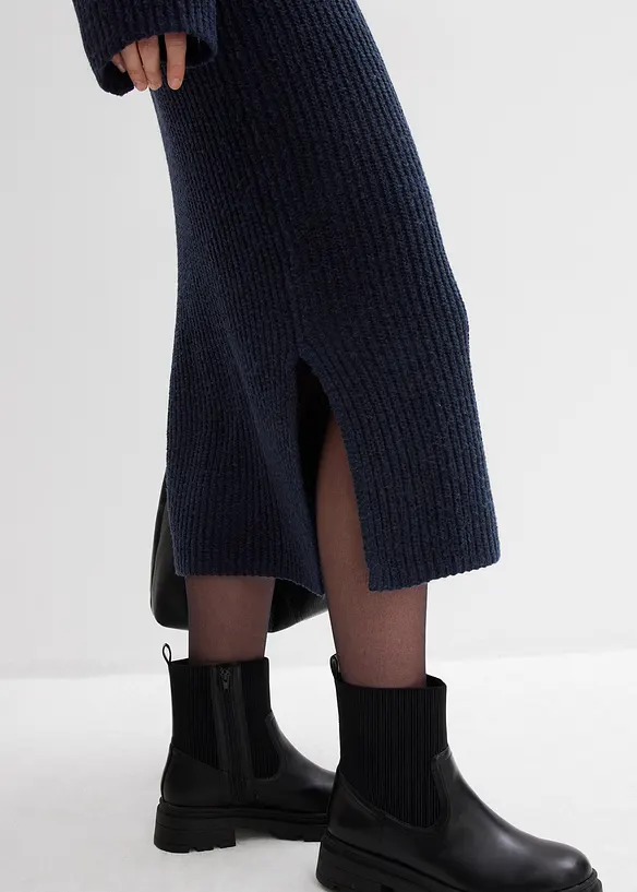 Geribde, gebreide jurk, bonprix