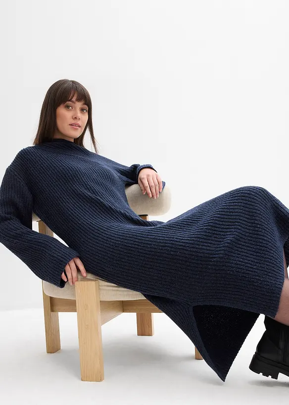 Geribde, gebreide jurk, bonprix