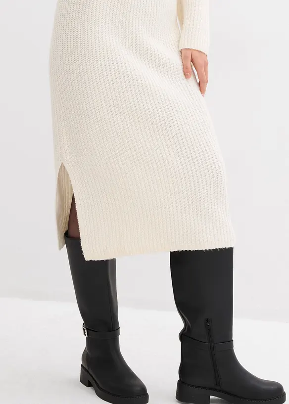 Geribde, gebreide jurk, bonprix