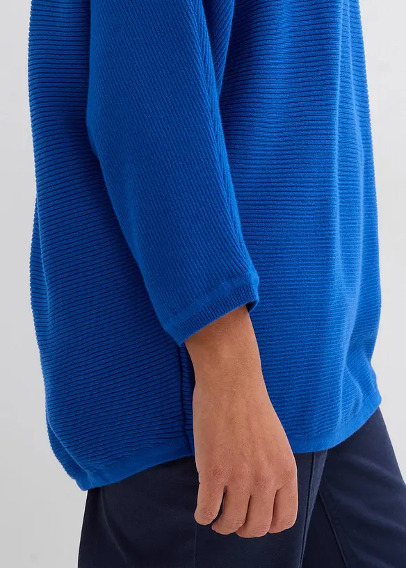 Geribde oversized trui in een viscosemix, bonprix