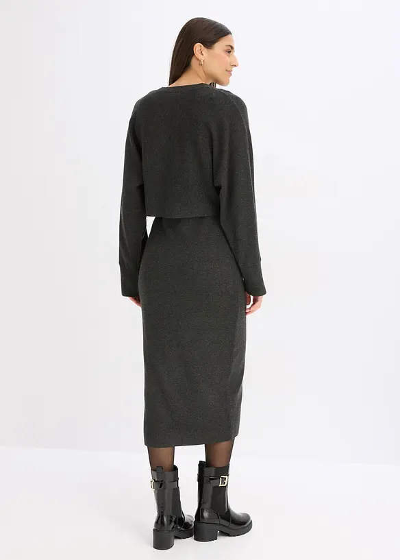 Gebreide jurk en shirt (2-dlg. set), bonprix