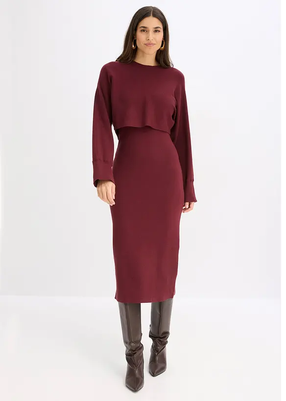 Gebreide jurk en shirt (2-dlg. set), bonprix