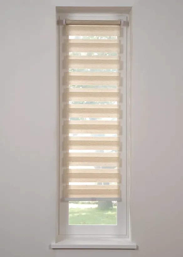 Duo rolgordijn in linnen look, snoerloos, bonprix