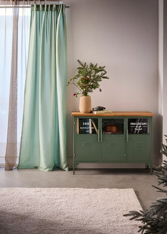 Onderhoudsvriendelijk microvezel gordijn (2 stuks), bonprix