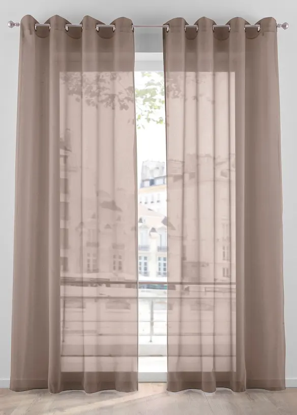 Transparant, effen gordijn (1 stuk), bonprix