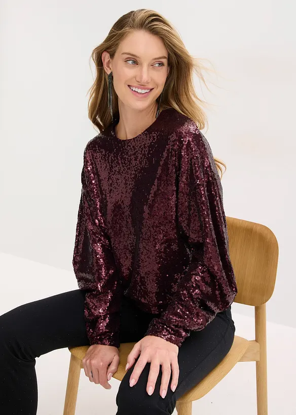 Longsleeve met pailletten, bonprix