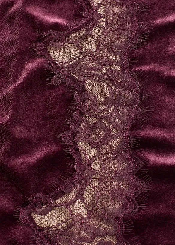 Marlene Dietrich broek van zacht fluweel met inzetstuk van kant, bonprix