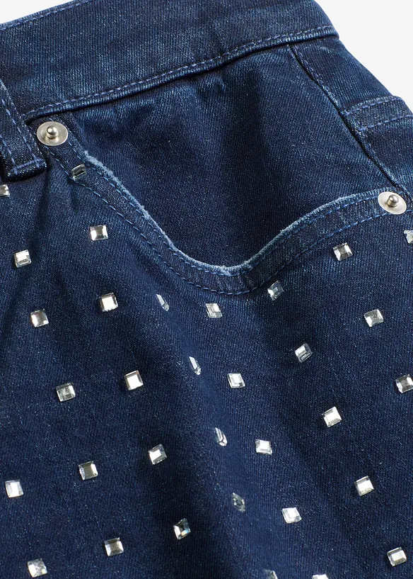 Casual straight jeans met strass, mid waist, bonprix