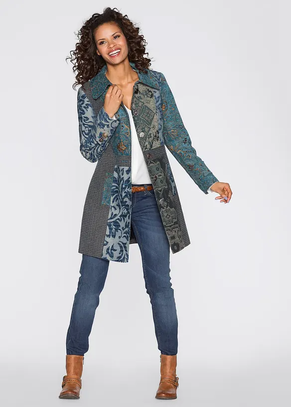 Korte jas met jacquard patroon, bonprix