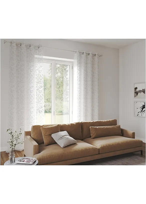 Transparant gordijn met print (1 stuk), bonprix