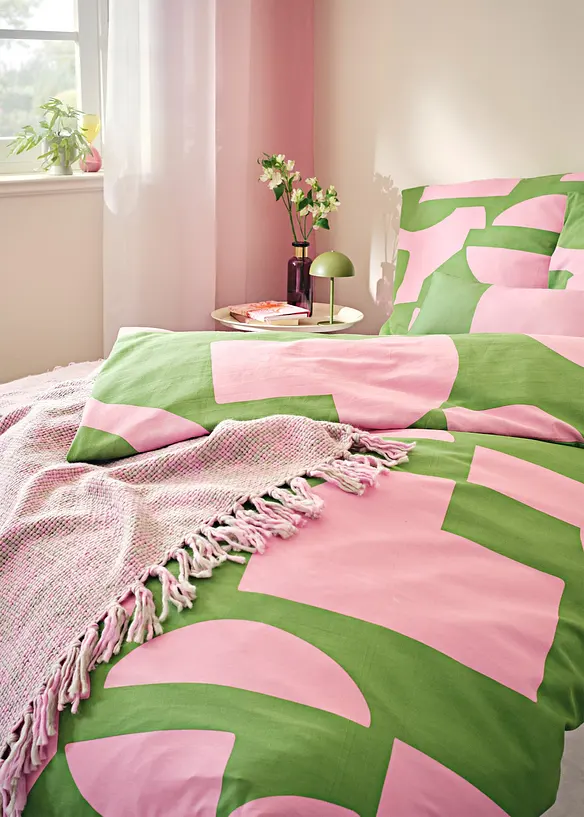 Gordijnen met gerecycled polyester en kleurverloop (set van 2), bonprix