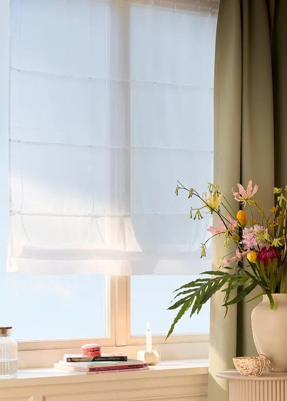 Vouwgordijn van lichte voile, bonprix