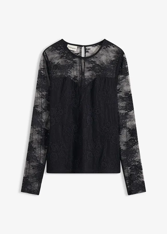 Longsleeve van prachtig kant, bonprix