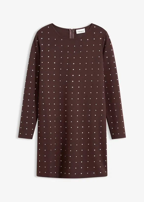 Jersey jurk met strass-applicaties, bonprix