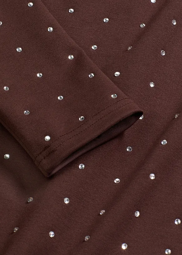 Jersey jurk met strass-applicaties, bonprix
