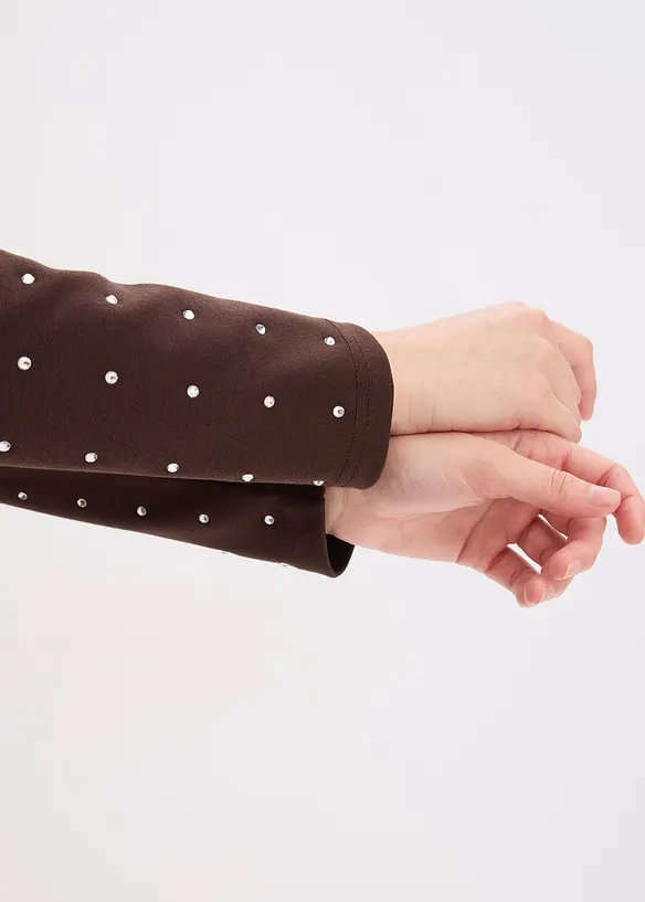 Jersey jurk met strass-applicaties, bonprix