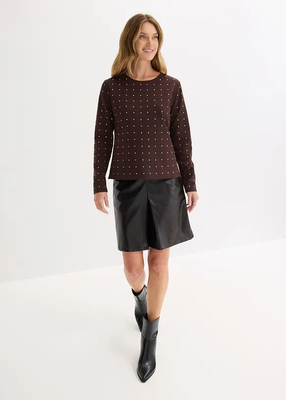 Longsleeve met strass-applicatie, bonprix