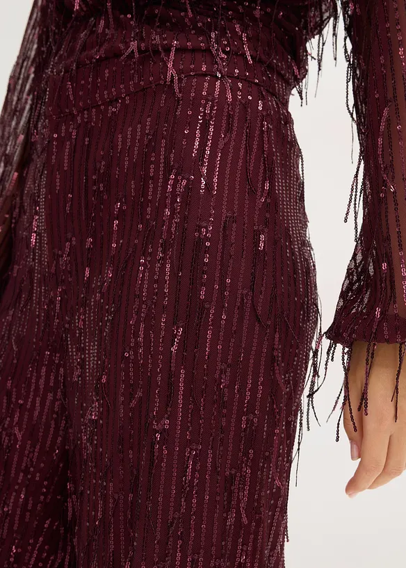 Paillettenbroek met franjes, bonprix