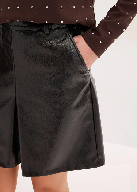 Plooirok van imitatielakleer, bonprix