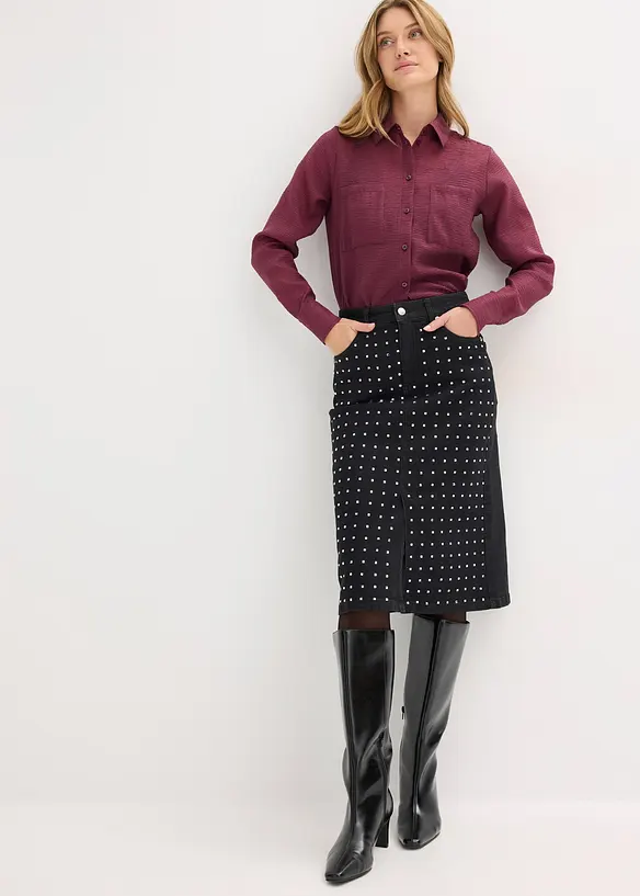 Spijkerrok met strassapplicatie, bonprix