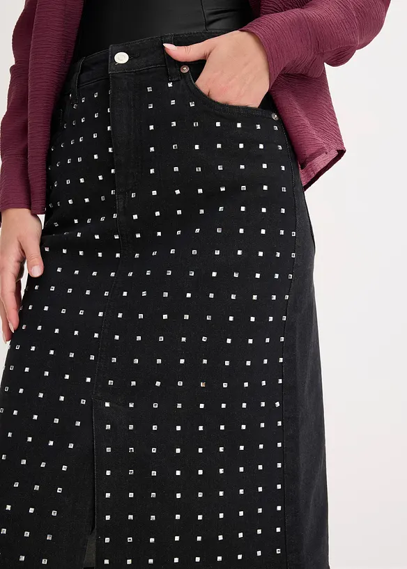 Spijkerrok met strassapplicatie, bonprix