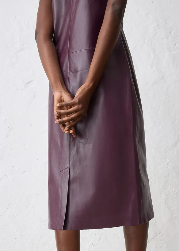 Leren jurk van nappaleer, bonprix