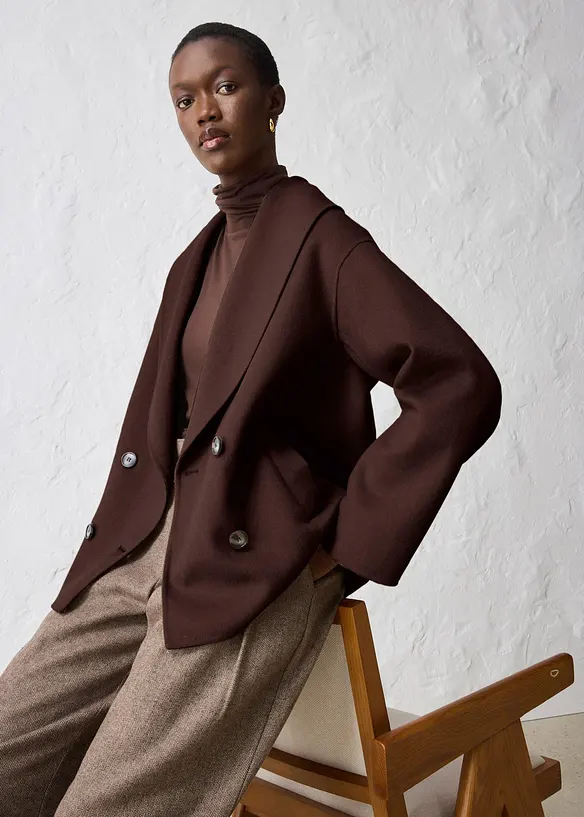 Oversized jas in een zachte wolmix, bonprix