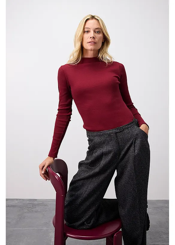 Geribde longsleeve, bonprix