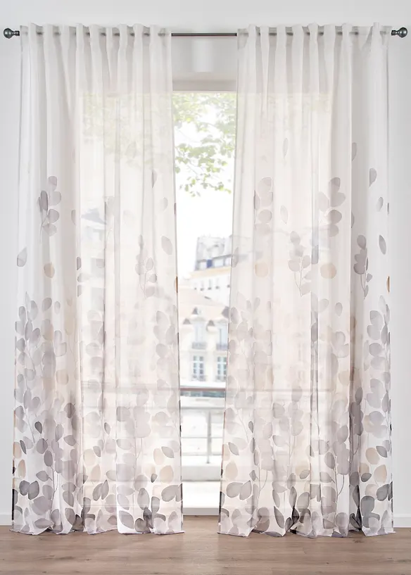 Transparant gordijn met print (1 stuk), bonprix