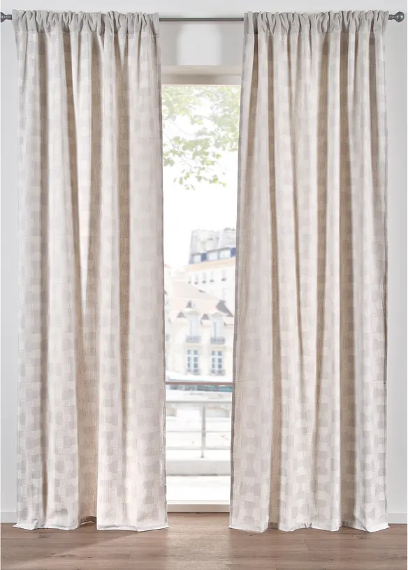 Jacquard gordijn van biologisch katoen (1 stuk), bonprix