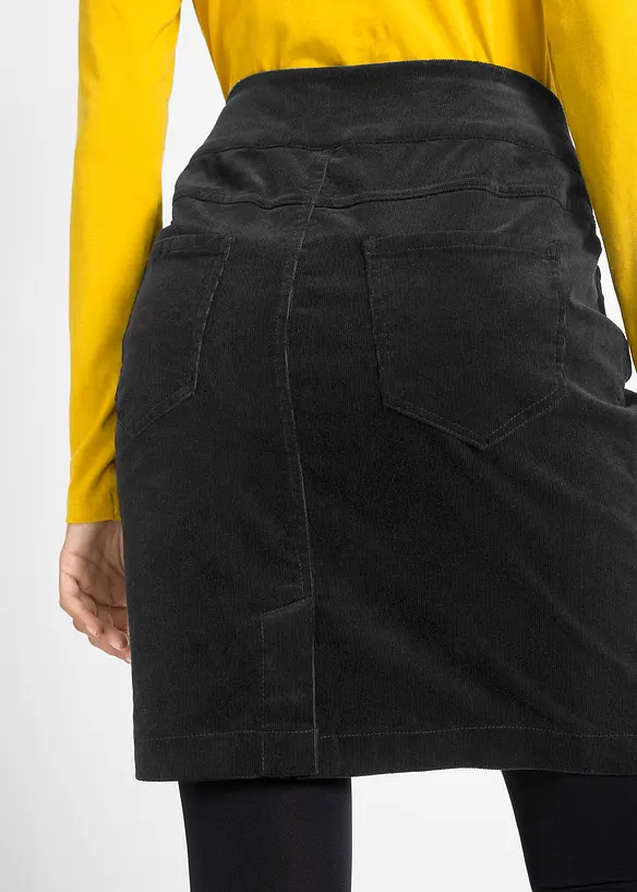 Stretch corduroy rok met een comfortabele band, bonprix