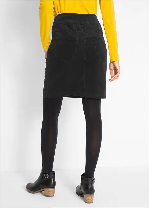 Stretch corduroy rok met een comfortabele band, bonprix