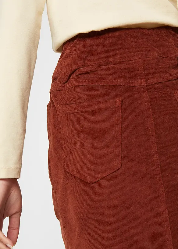 Stretch corduroy rok met een comfortabele band, bonprix