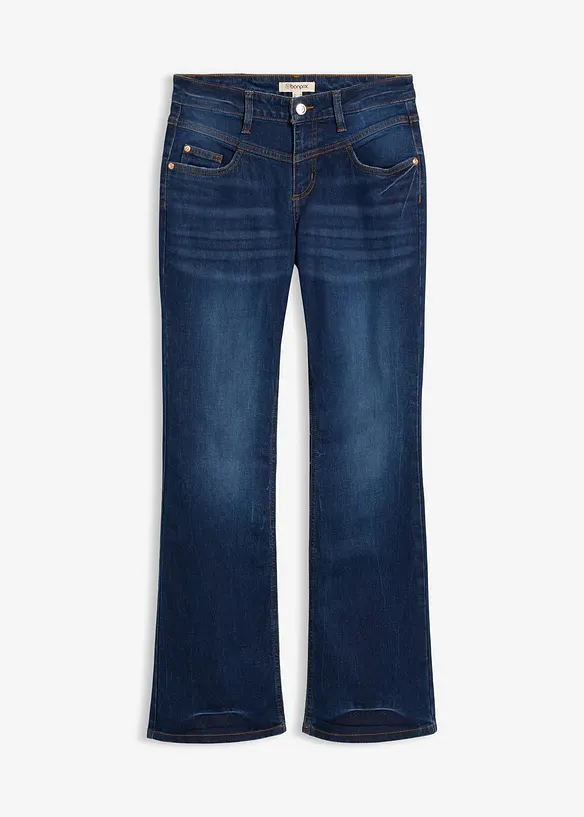 Mid waist stretch jeans, bootcut, bonprix