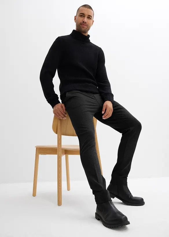 Elegante super stretch broek met comfortband, slim fit, bonprix