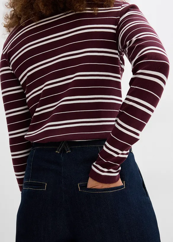 Wide leg jeans high waist met een comfortabele tailleband, bonprix