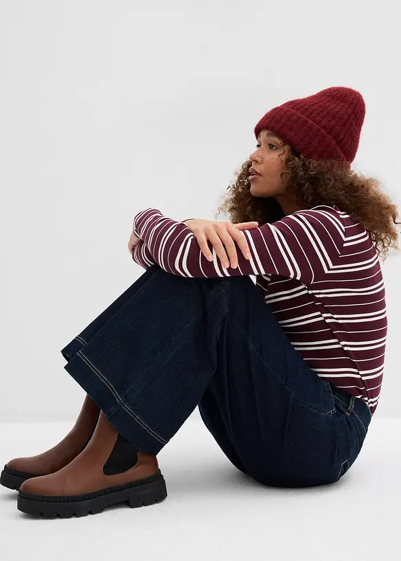 Wide leg jeans high waist met een comfortabele tailleband, bonprix