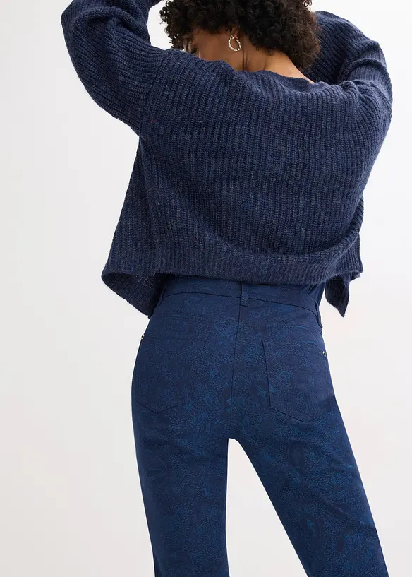 Twill broek met elegante print, bonprix