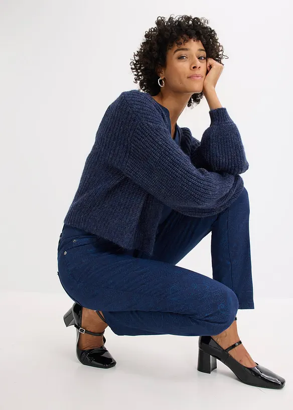 Twill broek met elegante print, bonprix