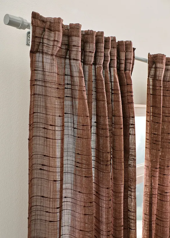 Transparant gordijn in linnen look (1 stuk), bonprix